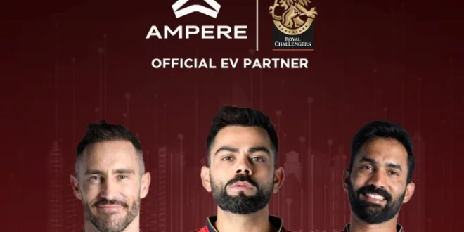  Ampere Electric कंपनी ने 2023 IPL में RCB टीम के साथ पार्टनरशिप की, बिक्री में तीन गुना की वृद्धि हुई