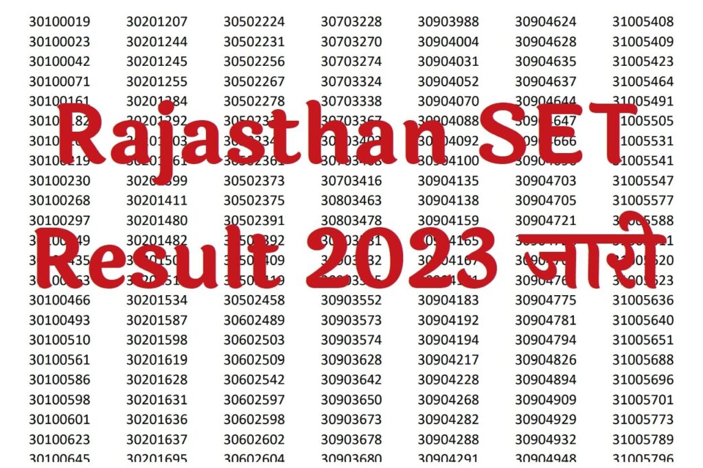 राजस्थान सेट 2023 का रिजल्ट जारी कर दिया गया… राजस्थान सेट 2023 का रिजल्ट जारी कर दिया गया…