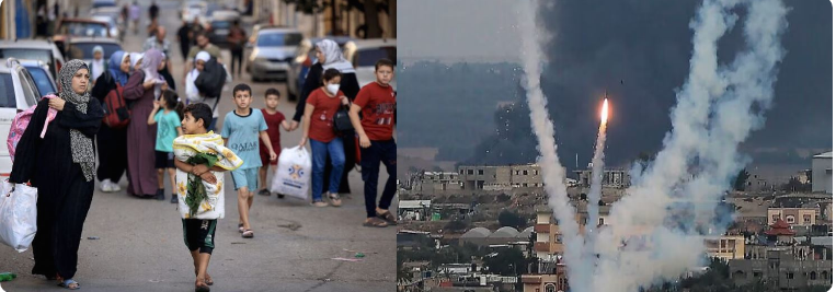 फिलिस्तीनी लोग गाजा पट्टी छोड़ने पर हुए मजबूर , इजराइली सेना ने दिया अल्टीमेटम