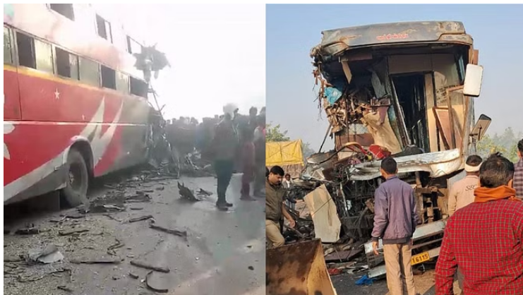 ट्रक और डबल डेकर बस की जबरदस्त भिड़ंत ! ट्रक और डबल डेकर बस की जबरदस्त भिड़ंत !