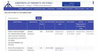 अर्थारिटी ऑफ इंडिया ने जूनियर, सीनियर असिस्टेंट के पदों पर निकाली भर्ती