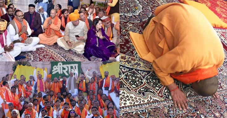 रामलला के दरबार में सीएम योगी के साथ मंत्री-विधायकों ने किए दर्शन रामलला के दरबार में सीएम योगी के साथ मंत्री-विधायकों ने किए दर्शन
