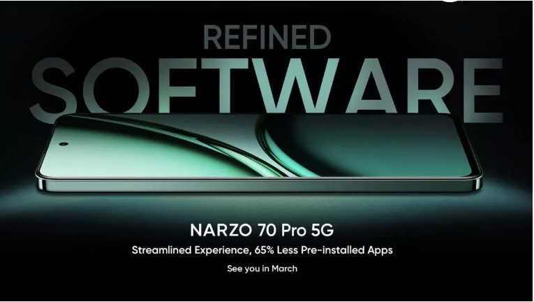 Realme Narzo 70 Pro 5G फ्लैट डिस्प्ले के साथ करेगा एंट्री Realme Narzo 70 Pro 5G फ्लैट डिस्प्ले के साथ करेगा एंट्री