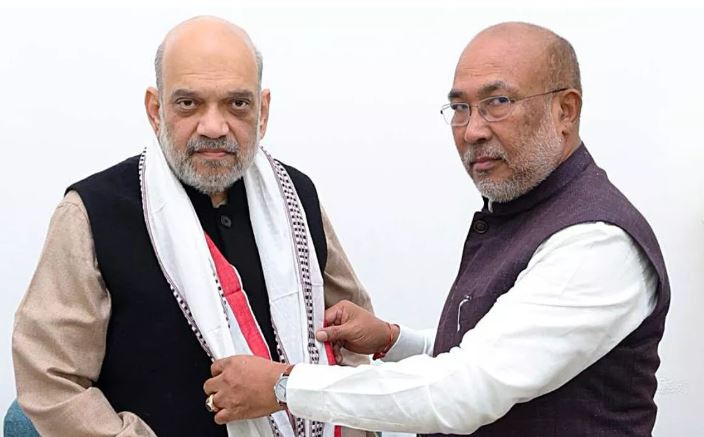 मुख्यमंत्री एन बीरेन सिंह ने गृह मंत्री अमित शाह से की मुलाकात मुख्यमंत्री एन बीरेन सिंह ने गृह मंत्री अमित शाह से की मुलाकात