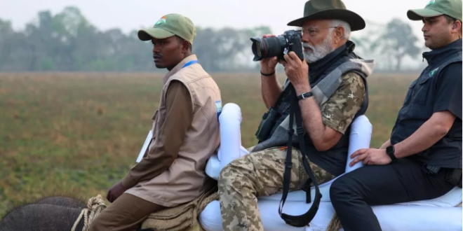 सुबह-सुबह असम के काजीरंगा नेशनल पार्क पहुंचे पीएम मोदी