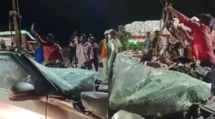 आंध्र प्रदेश के नेल्लोर जिले में कार और लॉरी की हुई भीषण टक्कर आंध्र प्रदेश के नेल्लोर जिले में कार और लॉरी की हुई भीषण टक्कर