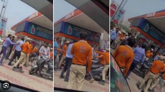 यूपी: पेट्रोल पंप पर स्कूटी सवार युवक से कर्मचारियों ने जमकर की मारपीट