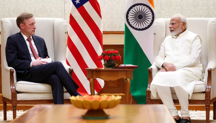 पीएम मोदी और विदेश मंत्री जयशंकर के साथ अमेरिकी NSA की बैठक पीएम मोदी और विदेश मंत्री जयशंकर के साथ अमेरिकी NSA की बैठक